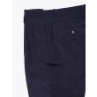 Giab's Archivio Verdi Pleated Pants Cotton Navy Blue Details 
