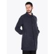 Harris Wharf London Man Mac Coat Rought Tartan Blue Grey Right Quarter