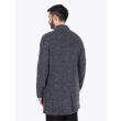 Harris Wharf London Man Mac Coat Rought Tartan Middle Grey Left Rear Quarter