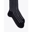 Gallo Long Socks Twin Ribbed Cotton Black / Silver - E35 SHOP