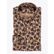 Barba Napoli Button Down Floral-Print Brown Linen Shirt - E35 SHOP