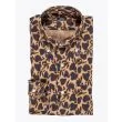 Barba Napoli Button Down Floral-Print Brown Linen Shirt - E35 SHOP