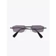 Kuboraum Mask H40 Frameless Sunglasses Black with folded temples front view