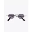 Kuboraum Mask H45 Frameless Sunglasses Black frame with temples folded front view