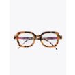 Kuboraum Mask P4 D-Frame Glasses Yellow Havana with folded temples front view