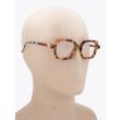 Kuboraum Mask P4 D-Frame Glasses Yellow Havana with mannequin three-quarter right view