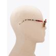 Kuboraum Mask P4 D-Frame Glasses Yellow Havana with mannequin side view