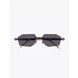 Kuboraum Mask P55 Frameless Rectangle Sunglasses Black with folded temples front view