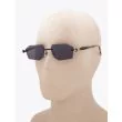 Kuboraum Mask P55 Frameless Rectangle Sunglasses Black with mannequin three-quarter left view