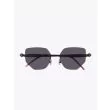 Kuboraum Mask P58 Frameless Cat-Eye Sunglasses Black with folded temples front view