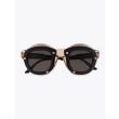 Kuboraum Mask W1 Round-Frame Sunglasses Honey/Black frame with temples folded front view
