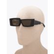 Kuboraum Mask X11 Hybrid-Frame Sunglasses Black Shine with mannequin three-quarter left view