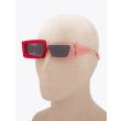 Kuboraum Mask X11 Hybrid-Frame Sunglasses Red/Coral Neon with mannequin three-quarter left view