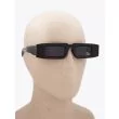 Kuboraum Mask X5 Rectangular-Frame Sunglasses Black with mannequin three-quarter right view