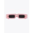 Kuboraum X5 Rectangular-Frame Sunglasses Pink frame with temple folded front view