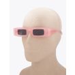 Kuboraum X5 Rectangular-Frame Sunglasses Pink with mannequin three-quarter left view