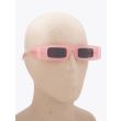 Kuboraum X5 Rectangular-Frame Sunglasses Pink with mannequin three-quarter right view