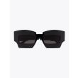 Kuboraum Mask X6 Cat-Eye Sunglasses Black Shine frame with temple folded front view