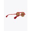 Masahiromaruyama Monocle MM-0051 No.3 Sunglasses Marble Red / Gold Three-quarter Back View