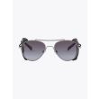 Northern Lights NL 22 Sunglasses Aviator Matte Silver / Green Gradinet Front