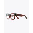 Robert La Roche + Christoph Rumpf Midnight Squared Optical Glasses Crystal Ruby Red Front View Three-quarter