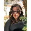 Robert La Roche + Christoph Rumpf Godfather Squared Sunglasses Pearl Plum Marble with Model Front View