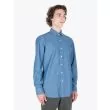 Salvatore Piccolo Slim Fit Collar PC Open Cotton Chambray Shirt Blue Right Quarter