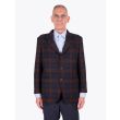 Salvatore Piccolo Unstructured Wool Blazer Prince of Wales Checked Brown / Navy Blue 1