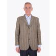 Salvatore Piccolo Prince of Wales Beige/Blue Wool Blazer Front View