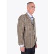 Salvatore Piccolo Prince of Wales Beige/Blue Wool Blazer Three-quarter View
