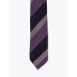 Salvatore Piccolo Ties Striped Wool and Silk Black / Purple 2
