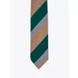 Salvatore Piccolo Ties Striped Wool and Silk Green / Camel 2