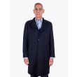 Salvatore Piccolo Duster Coat in Navy Blue Wool Front View