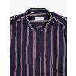 Salvatore Piccolo Grandad-Collar Shirt Striped Navy Blue 3