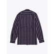 Salvatore Piccolo Grandad-Collar Shirt Striped Navy Blue 4