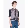 Stone Island 444J2 Vest Paper Poly SI House Check Grid Grey Front Three-quarters 