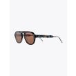 Thom Browne TB-416 Aviator Sunglasses Navy Tortoise Three-quarters View