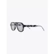 Thom Browne TB-416 Aviator Sunglasses Grey Tortoise Three-quarters View