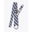 The Hill-Side Pointed Tie Cotton/Linen Narrow Border Stripe Back View
