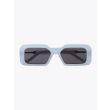 Vava White Label 0053 Rectangular-Frame Sunglasses Aqua Haze with temples folded front view