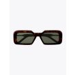 Vava White Label 0053 Rectangular-Frame Sunglasses Havana with temples folded front view