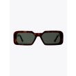 Vava White Label 0053 Rectangular-Frame Sunglasses Havana with temples opened front view