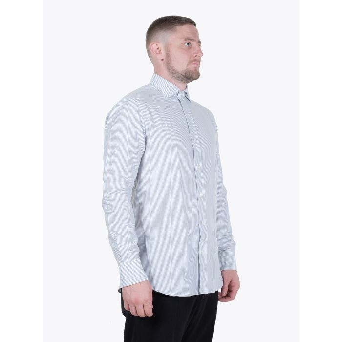 Salvatore Piccolo Striped Blue Cotton Oxford Shirt - E35 Shop