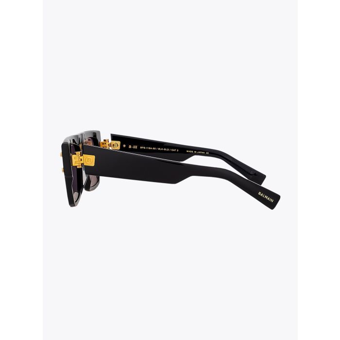 Balmain B-III Square Black Sunglasses - E35 Shop