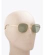 8000 Eyewear 8M2/L Sunglasses Gold Shiny Three-quarter View with a Mannequin