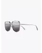 Alexander McQueen Metal Shield Piercing Frame Sunglasses Ruthenium 2