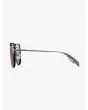 Alexander McQueen Metal Shield Piercing Frame Sunglasses Ruthenium 3