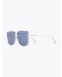  Alexander McQueen Metal Shield Piercing Frame Sunglasses Silver 2