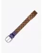 Anderson's Belt Braided Nylon/Leather Orange/Navy/Green/Gold Front View
