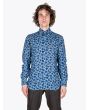 Barba Napoli Shirt Button-Down Collar Floral-Print Linen Blue 2